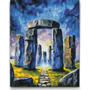 Malování podle čísel - Magický Stonehenge Velikost: 30x40cm, Rámování: Pouze srolované plátno