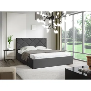 Postel Eka Čalouněná postel DIAMOND 180x200 cm Barva látky Trinity: (2315) Tmavá šedá, Úložný prostor: Bez úložného prostoru