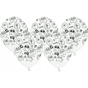 Balónek Sada Balónky k Narozeninám Bílé Příšerky 5ks