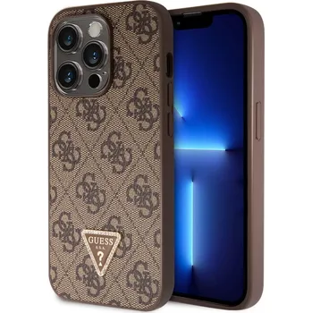 Telefonní příslušenství Guess PU 4G Strass Triangle Metal Logo Zadní Kryt pro iPhone 15 Pro Brown Představujeme Guess PU 4G Strass Triangle Metal Logo kryt - ten nejlepší doplněk pro váš telefon.