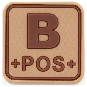 Nášivka JACKETS TO GO Nášivka krevní skupina B+ POS plast velcro DESERT