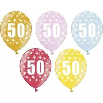 Balónek Balónky k 50. narozeninám, barevné, 5 ks, 30 cm, párty