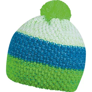 Čepice Zimní čepice Three rows neon zelená-tyrkysová-bílá (41ntw) UNI