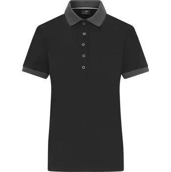 Dámské tričko Dámské kontrastní piqué polo JN 1303 black-anthracite melange M