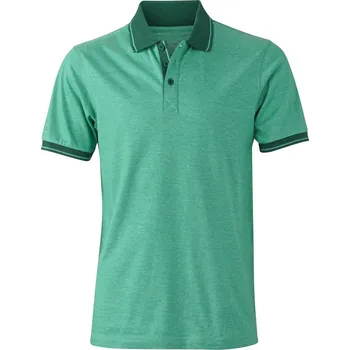 Pánské žerzejové melírované polo JN 706 green melange-dark green XXL