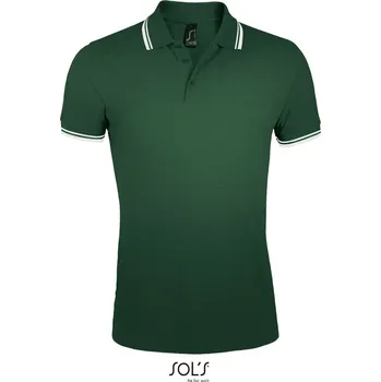 Pánská móda Pánské piqué polo Pasadena Men forest green-white S