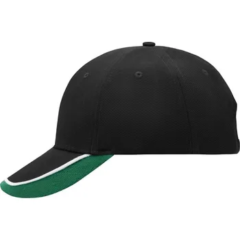Pokrývka hlavy Kšiltovka s tříbarevným kšiltem black-white-dark green onesize