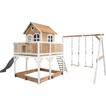 Dětské hřiště Dětský domeček AXI Liam - White/Brown