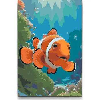 Malování podle čísel - Klaun očkatý Velikost: 20x30cm, Rámování: Pouze srolované plátno