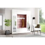 Eka Předsíňová stěna s čalouněnými panely Trinity 32 - Bílá / Tmavá růžová 2323