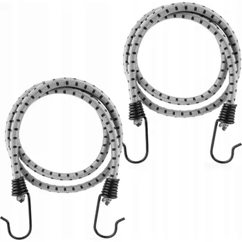 autokoberec Gumové lanko s háčky pro upevnění zavazadel a plachet, šedé, 80 cm / 2 ks