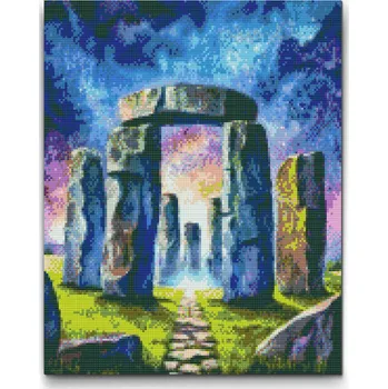Diamantové malování Diamantové malování - Magický Stonehenge Velikost: 30x40cm, Rámování: Pouze srolované plátno, Diamanty: Čtvercové