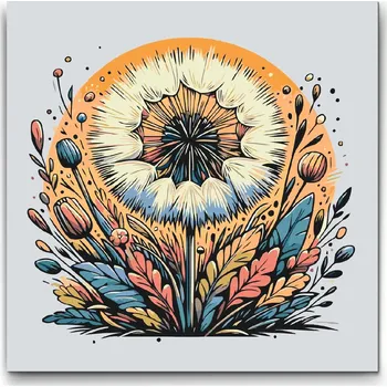 Malování podle čísel - Magický květinový kruh Velikost: 50x50cm, Rámování: Pouze srolované plátno