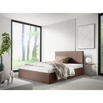 Postel Eka Čalouněná postel SMART 180x200 cm Barva látky Trinity: (2305) Tmavá béžová, Úložný prostor: Bez úložného prostoru