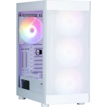 PC skříň ZALMAN i4 TG White Skříň, Middle tower, bez zdroje, ATX, 4× 140mm RGB ventilátor, 1× USB 2.0, 2× USB 3.0, průhledná bočnice, bílá i4 TG White