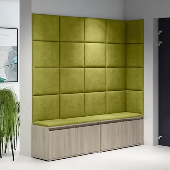 Předsíňová stěna Eka Předsíňová stěna s čalouněnými panely Trinity 3 - Sonoma / Olivová 2312