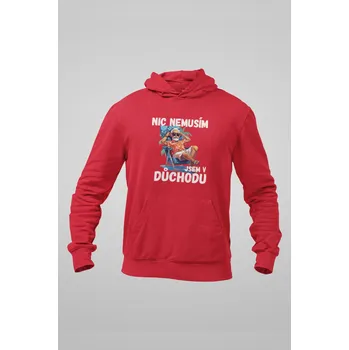 Pánská mikina Pánská mikina Jsem v důchodu Barva: Červená, Velikost: 4XL