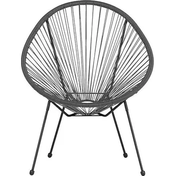 Zahradní křeslo Relax, 73 × 76 × 89 cm, ocel, plast, tmavě šedé 52212