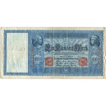 NĚMECKO. 100 Mark. Ro. 43a. 21. 4.1910. Série G.