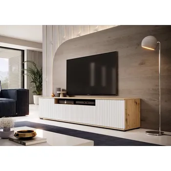 Televizní stolek Eka Televizní skříňka GANA 200 cm, Dub Artisan/Bílá