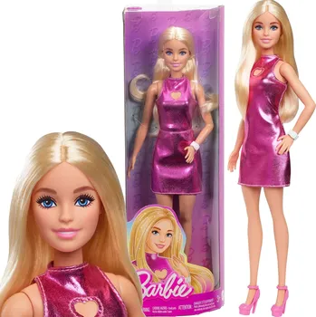 Panenka Mattel Panenka Barbie Fashionistas blondýnka v růžových šatech