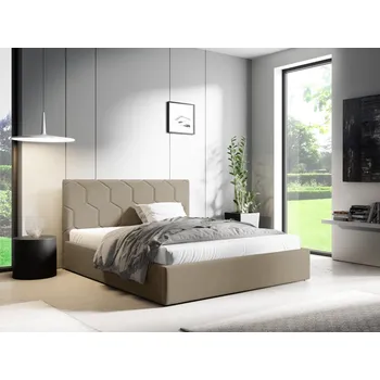 Postel Eka Čalouněná postel MEDOX 180x200 cm Barva látky Trinity: (2303) Světlá béžová, Úložný prostor: Bez úložného prostoru