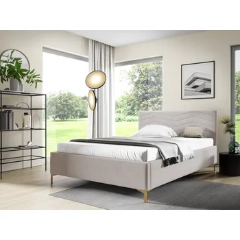 Postel Eka Čalouněná postel ANNA+ 90x200 cm Barva látky Trinity: (2326) Hořčicová, Úložný prostor: Bez úložného prostoru