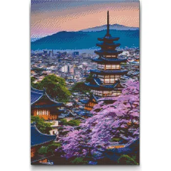 Diamantové malování Diamantové malování - Japonský chrám Velikost: 40x60cm, Rámování: Pouze srolované plátno, Diamanty: Kulaté