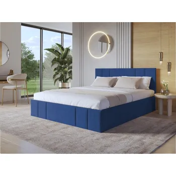 Postel Eka Čalouněná postel SAMANTA 90x200 cm Barva látky Trinity: (2331) Tmavá modrá