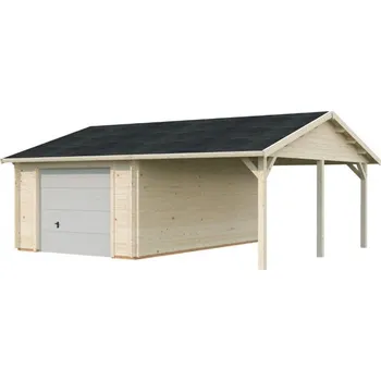 Přístřešek na auto Garáž Roger 19,0 + 16,2 m2 - výsuvná vrata