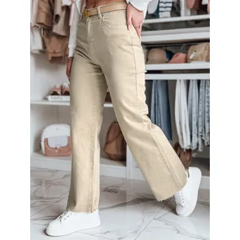 Dámské džíny Béžové dámské džíny s rovnými nohavicemi LUXEFLOW UY2364 Velikost: S