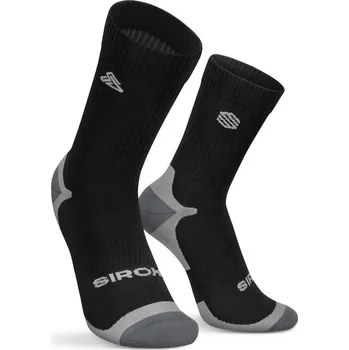 Pánské ponožky SIROKO Turistické ponožky do poloviny lýtka Druk Černá L ČERNÁ