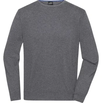Dámský svetr Pánský svetr s kulatým výstřihem JN 1314 grey heather M