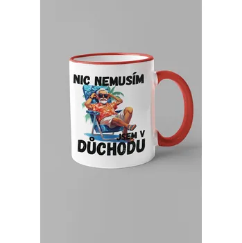 Pánský hrnek Jsem v důchodu Barva: Červená