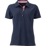 Dámské piqué polo v tradičním krojovém vzhledu JN 715 navy-red white L