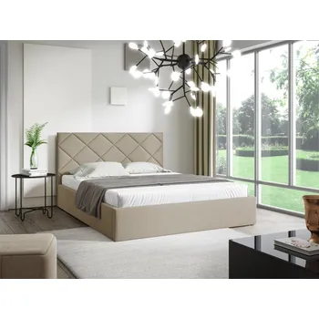 Postel Eka Čalouněná postel DIAMOND 90x200 cm Barva látky Trinity: (2302) Krémová, Úložný prostor: Bez úložného prostoru