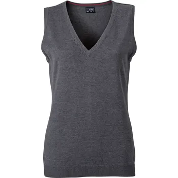 Pánská vesta Dámská svetrová vesta s výstřihem do V JN 656 anthracite melange XXL