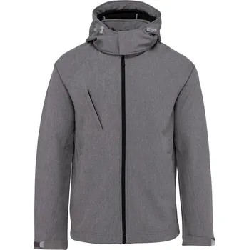 Pánská 3-vrstvá softshellová bunda s kapucí K 413 marl grey XL