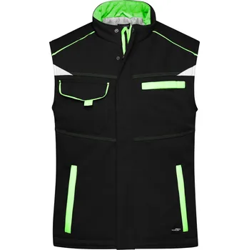 Pánská vesta Pracovní zimní softshellová vesta - Color JN 854 black-lime green L
