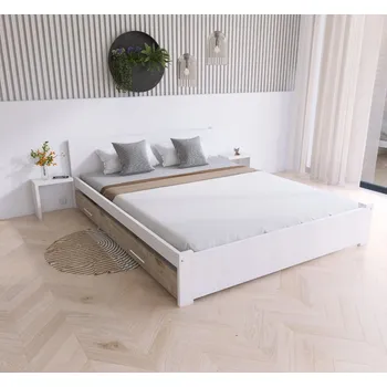 Postel Maxi Postel z masivu Iris 120x200 cm, Bílá/BÍLÁ