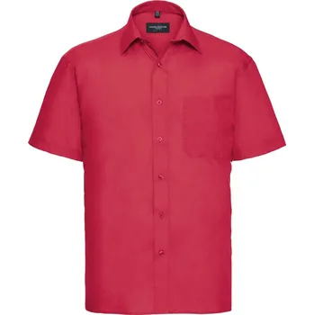 Pánská košile Popelínová košile s krátkým rukávem 935M classic red XL