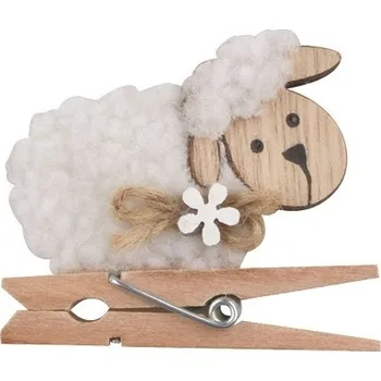 Ovečka dřevěná na kolíčku 6 x 5 x 1 cm