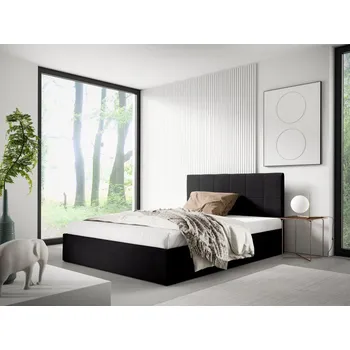 Postel Eka Čalouněná postel SMART 180x200 cm Barva látky Trinity: (2316) Černá, Úložný prostor: Bez úložného prostoru