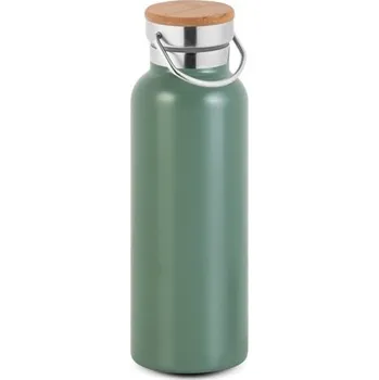 Termohrnek RAGNAR. Dvoustěnná vakuově izolovaná lahev z nerezové oceli (36 % recyklované), 570 ml - Vojenská Zelená