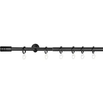 Garnýž Expo Ambiente Teleskopický garnýžový set Rillcube, délka: 1,2–2,1 m, ø 16 a 19 mm, černý 66105