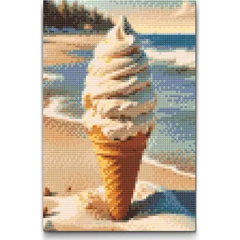 Diamantové malování Diamantové malování - Zmrzlinka Velikost: 20x30cm, Rámování: Pouze srolované plátno, Diamanty: Čtvercové