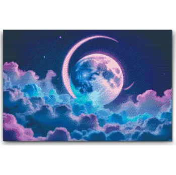 Diamantové malování Diamantové malování - Surreální fialovo modrá planeta Velikost: 40x60cm, Rámování: Pouze srolované plátno, Diamanty: Kulaté