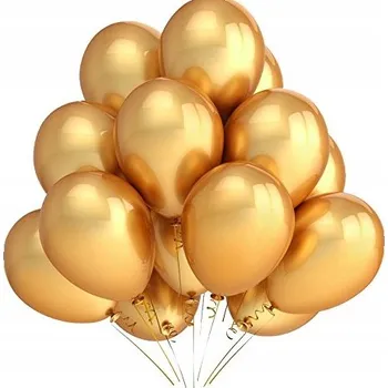 Balónek Balónky ZLATÉ velké 100 ks NAROZENINY SVATBA Křest Svaté Přijímání