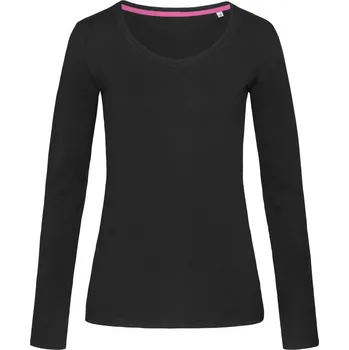Dámské tričko Dámské tričko s dlouhým rukávem V-Neck T "Claire" LSL black opal L