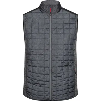 Pánská vesta Pánská pletená hybridní vesta JN 740 grey melange-anthracite melange 3XL